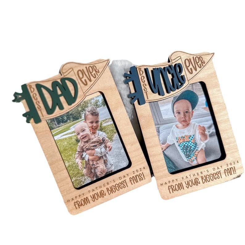 Gifts for Dad Grandpa Personalized Picture Frame, Custom Photo Car Visor Clip