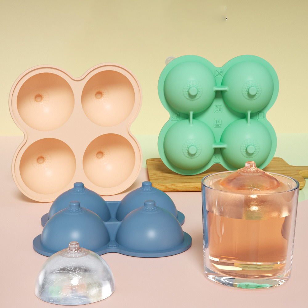 Party Bartender 4-piece Ice Mold Breast Shape Ice Box