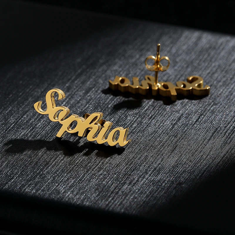 Customized name earrings jewelry holiday gifts