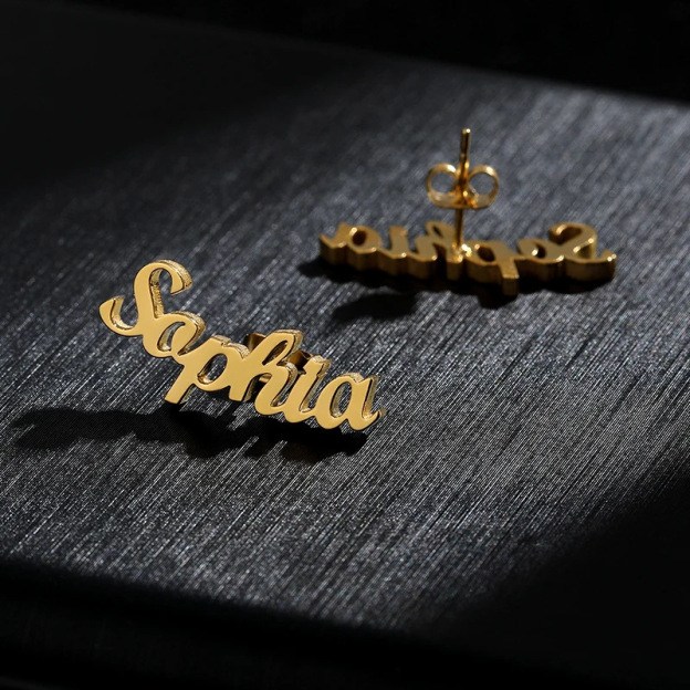 Customized name earrings jewelry holiday gifts