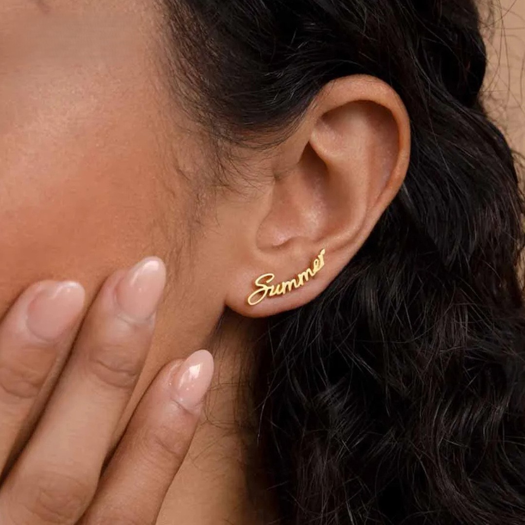 Customized name earrings jewelry holiday gifts