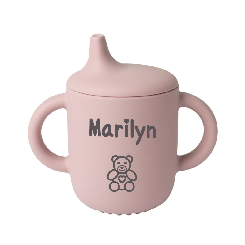 Personalized baby food grade silicone sippy cup
