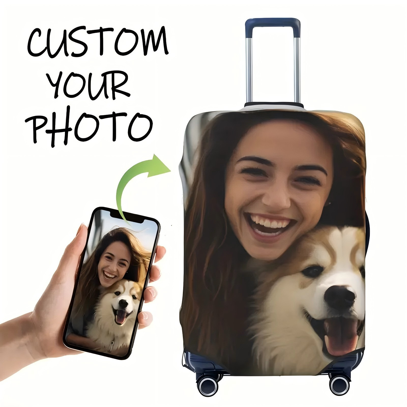 Personalized funny face photo custom luggage case