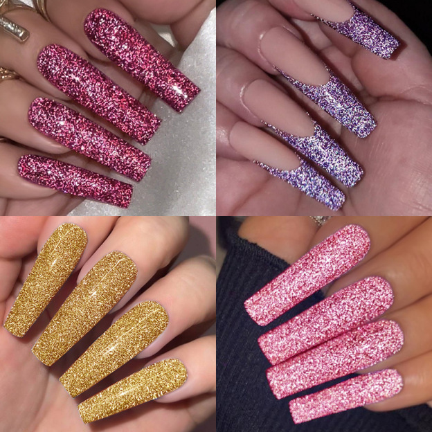 Pop Glitter Bouncy Gel Crushed Diamond Nail Polish Gel