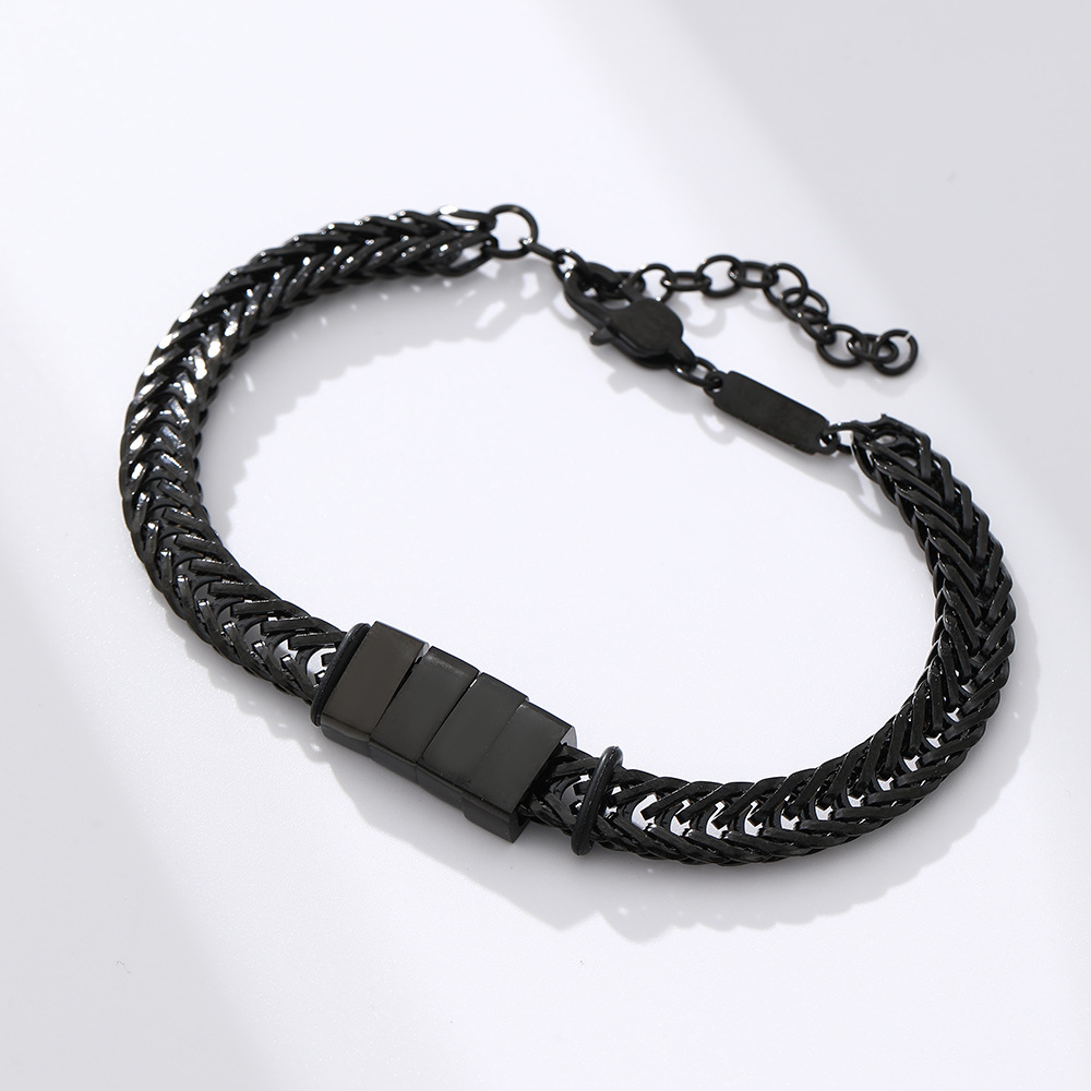 Men's Beads Bracelet in Stainless Steel