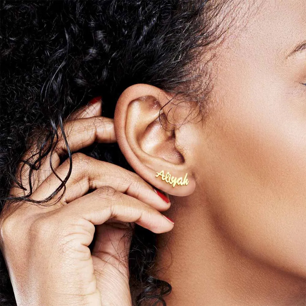 Customized name earrings jewelry holiday gifts