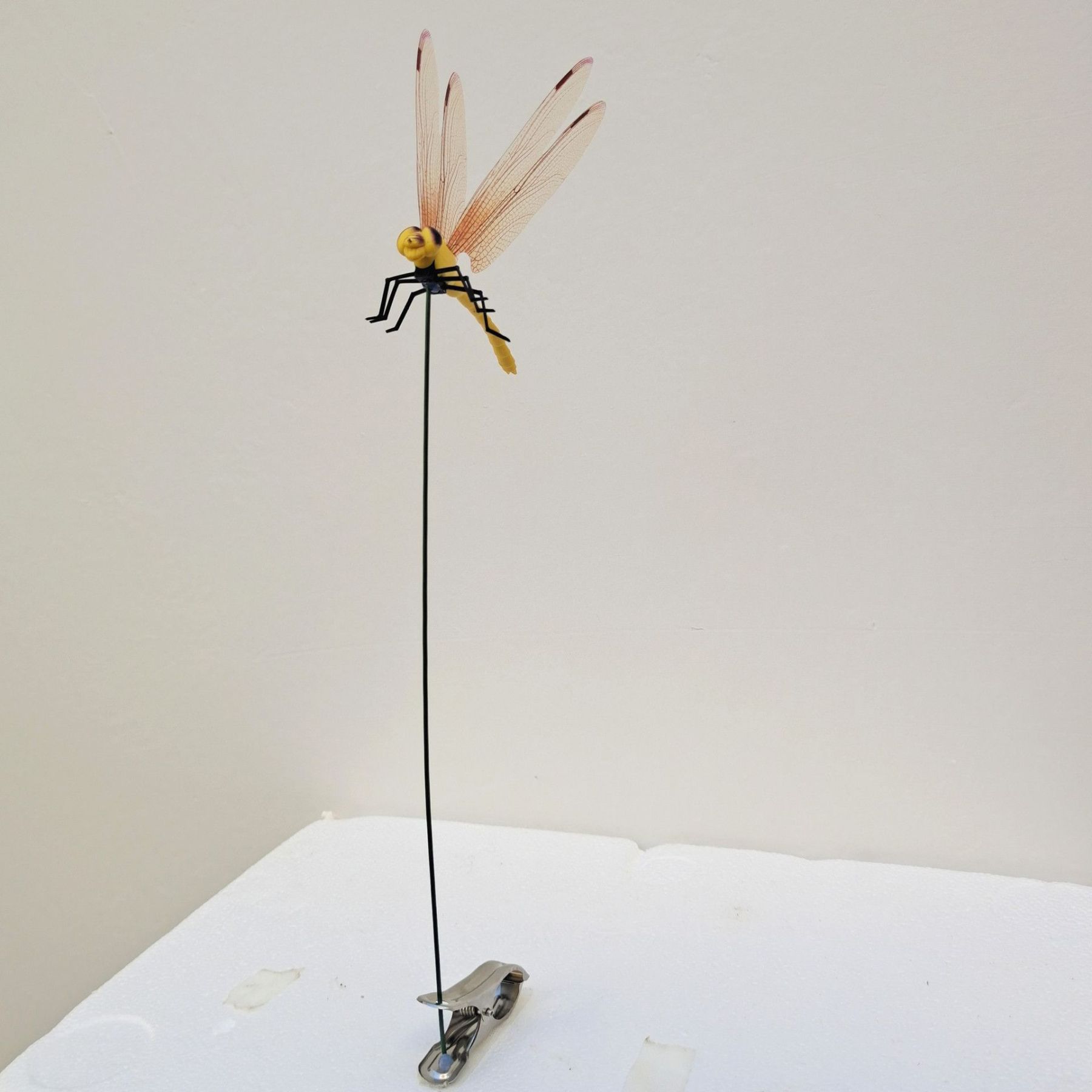  3D Simulation Pole Plug Dragonfly with Clip Garden Decoration