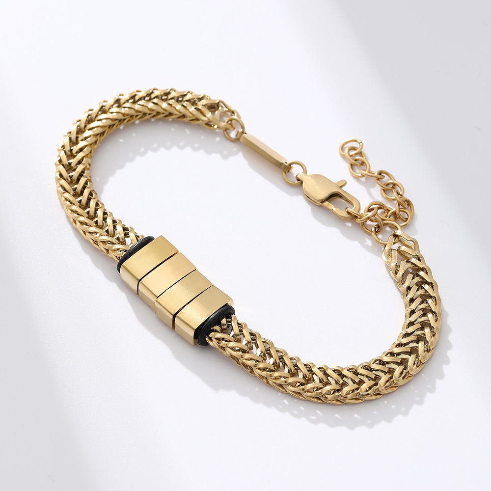 Men's Beads Bracelet in Stainless Steel