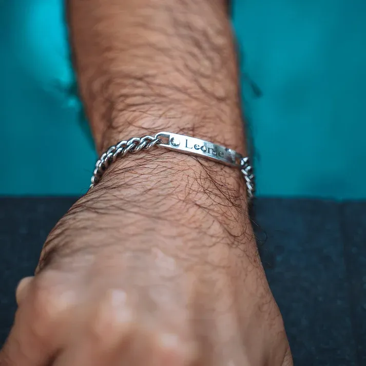 Engraved Couples Bracelet set