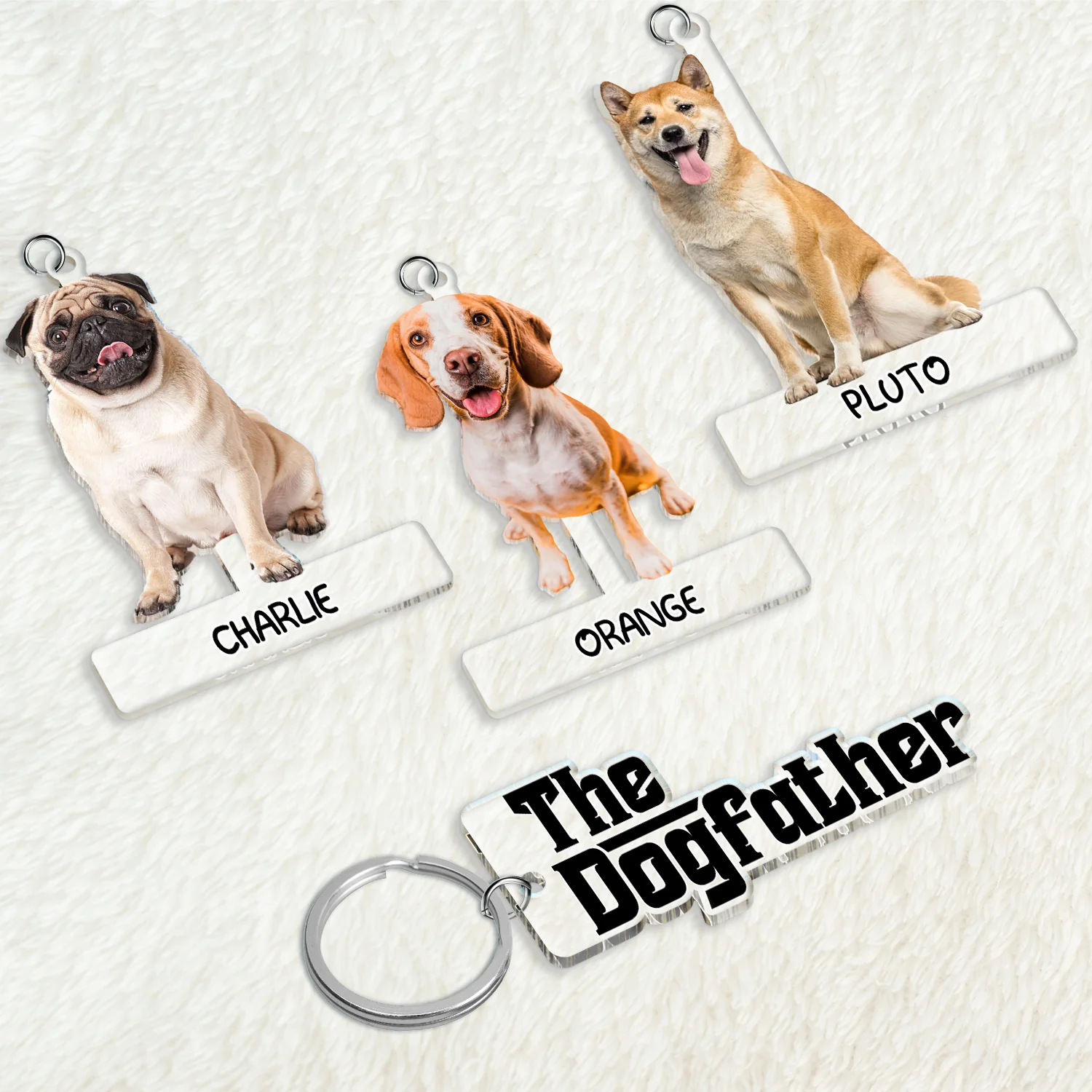 Custom Photo The Cat Dog Mother Father - Gift For Pet Lovers - Personalized Acrylic Tag Keychain
