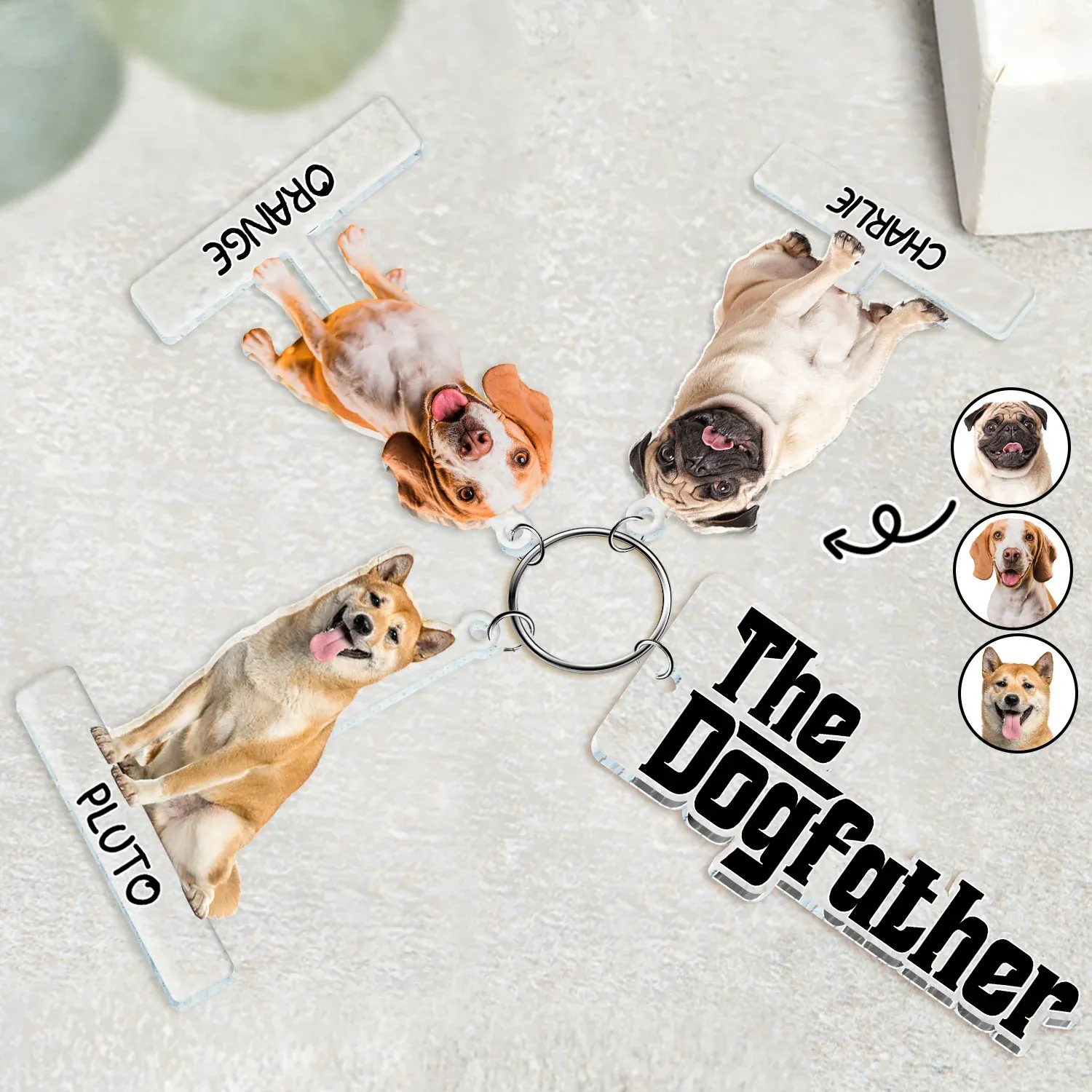 Custom Photo The Cat Dog Mother Father - Gift For Pet Lovers - Personalized Acrylic Tag Keychain