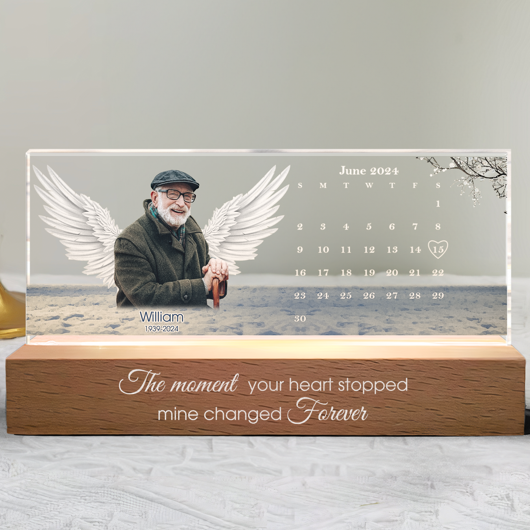 The Day God Calls You Home - Personalized Photo LED Night Light