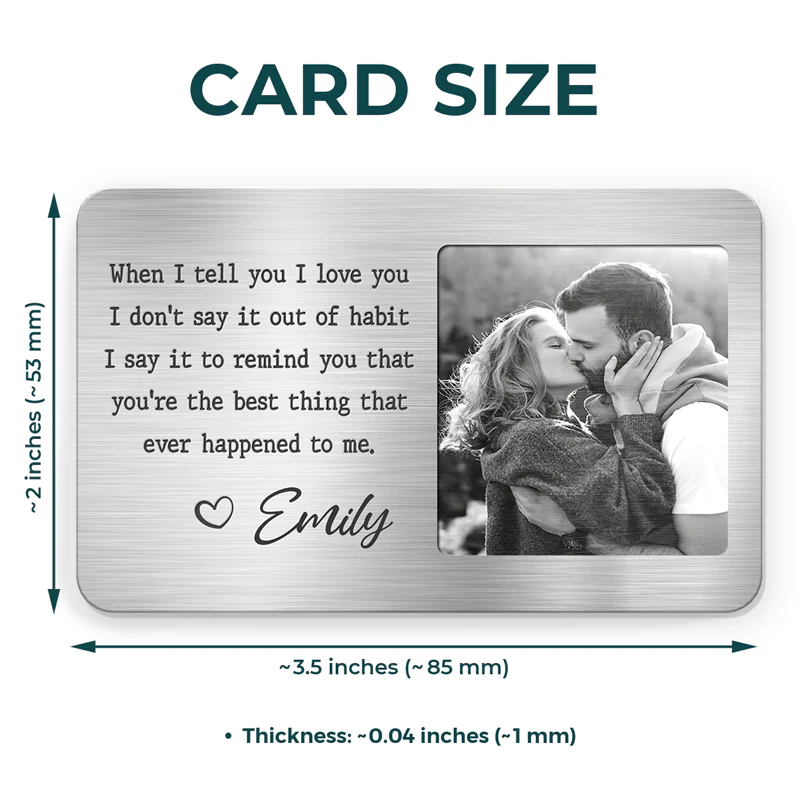 Custom Photo Dear Love Of My Life - Couple Personalized Custom Aluminum Wallet Card - Gift For Husband Wife, Anniversary