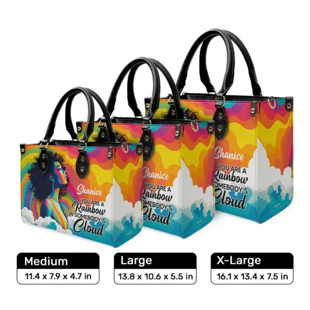 You Are A Rainbow - Personalized Leather Hand Bag STB48