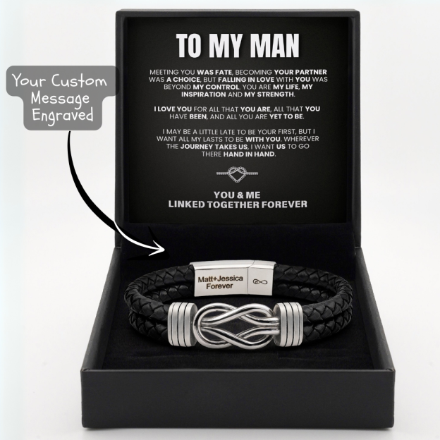 "To My Man"Forever Tied In Love Bracelet Set