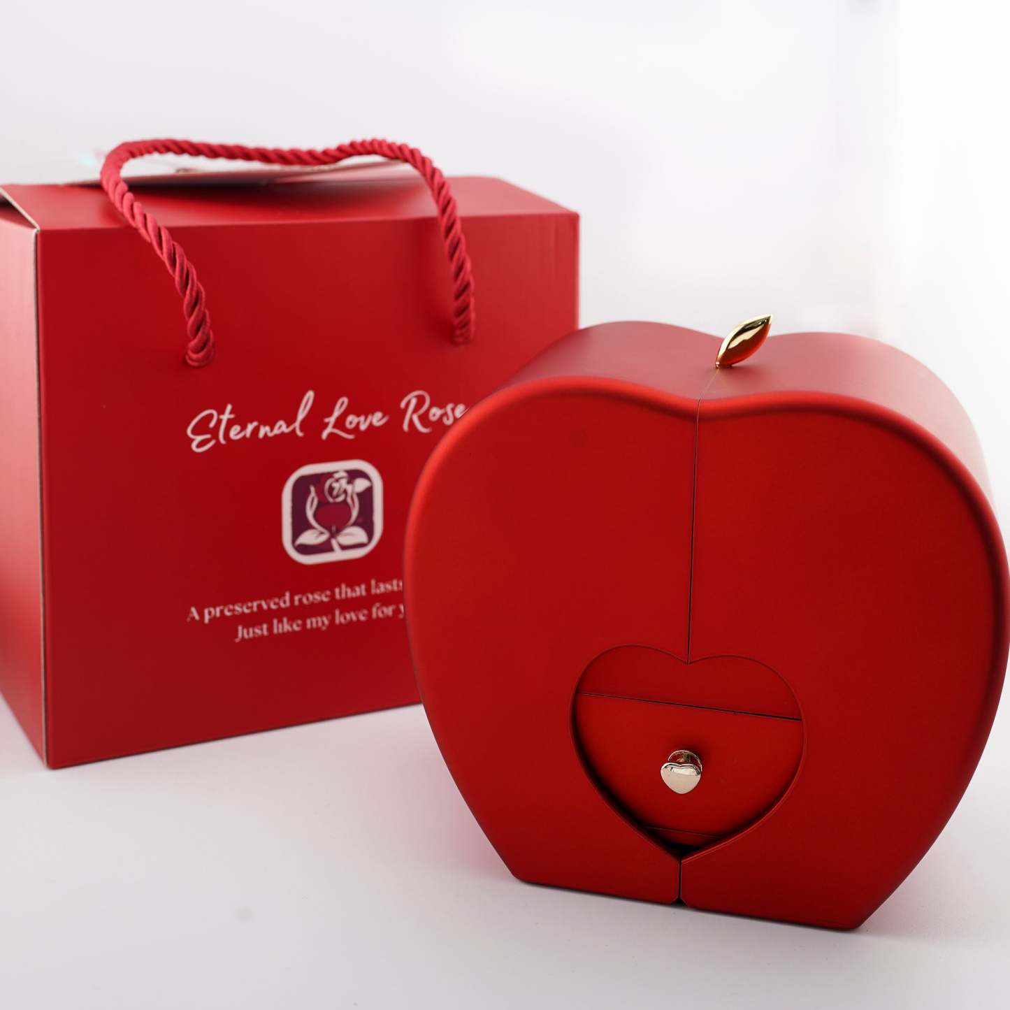 Daughter's 4-Leaf Clover"Lucky Charm"Necklace and Forever Rose Gift Box