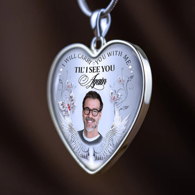 Personalized Heart-shaped Photo Memorial Necklace