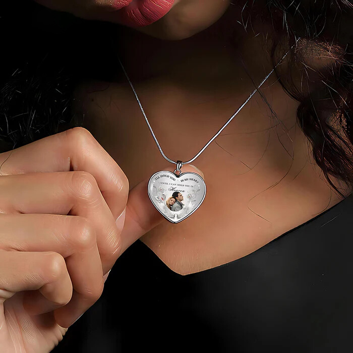 Personalized Heart-shaped Photo Memorial Necklace