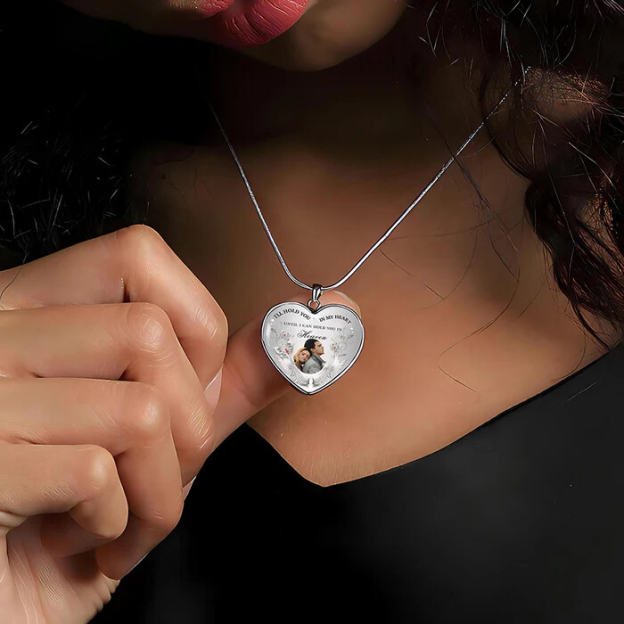 Personalized Heart-shaped Photo Memorial Necklace
