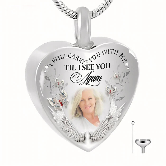 Personalized Heart-shaped Photo Memorial Necklace