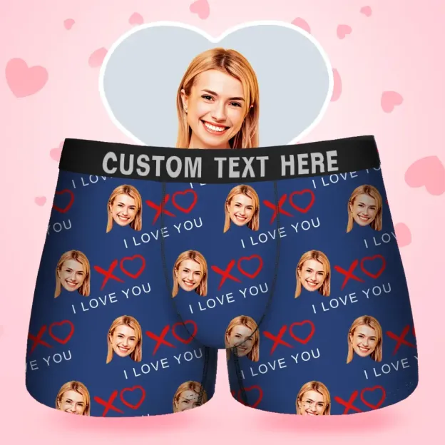 Custom Face Men's BoxerTo Do List For Boyfriend Style Underwear, Birthday Gifts for Husband, Waistband Text Boxer Gift