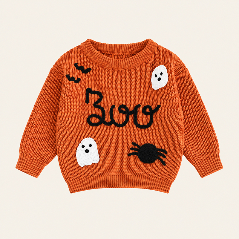 Ghost round neck knitted children's sweater