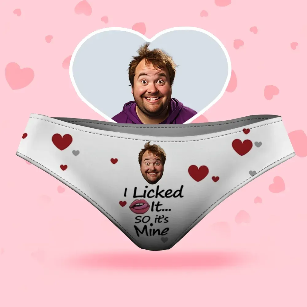 Custom Face Women's Panties I Licked It Style Underwear, Birthday Gifts for Wife and Girlfriend