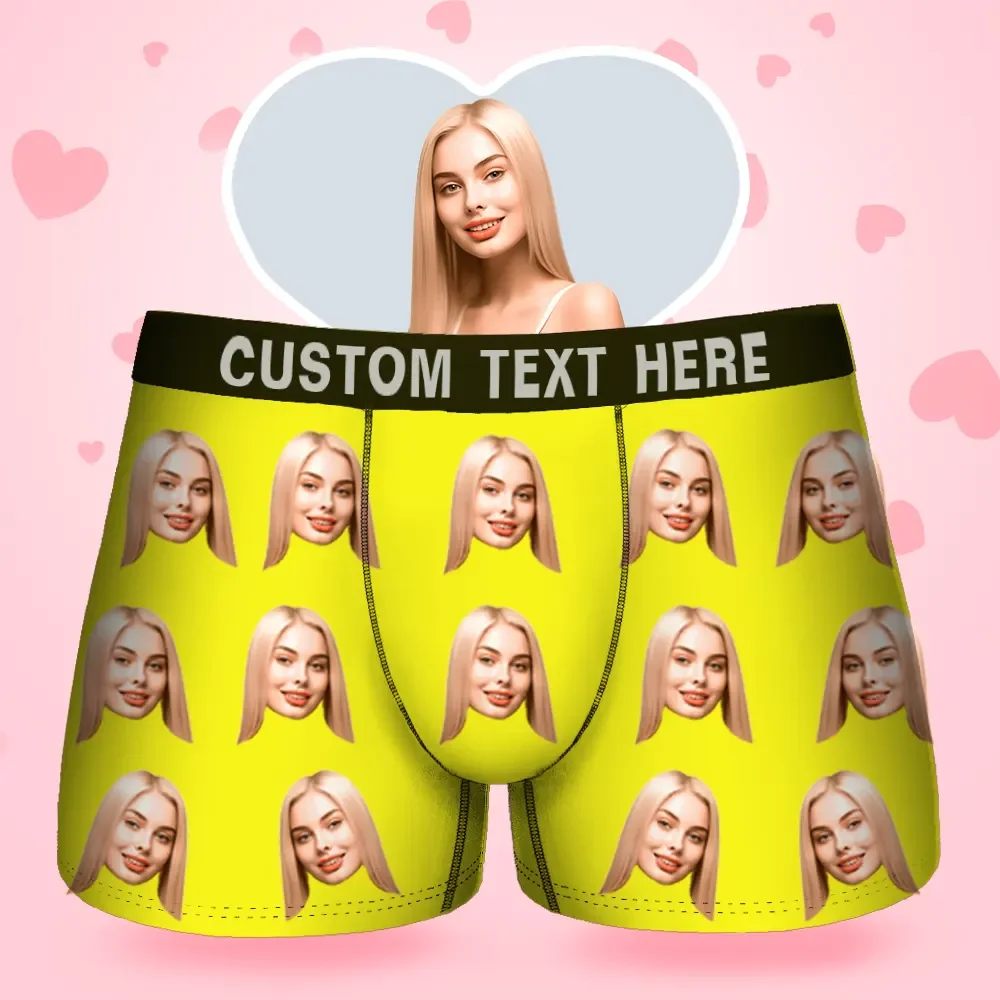 Custom Face Men's Boxer Gift For Boyfriend Style Underwear, Birthday G