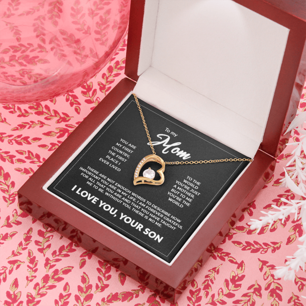 To My Mom -"Without You There Is No Me"14K Forever Necklace