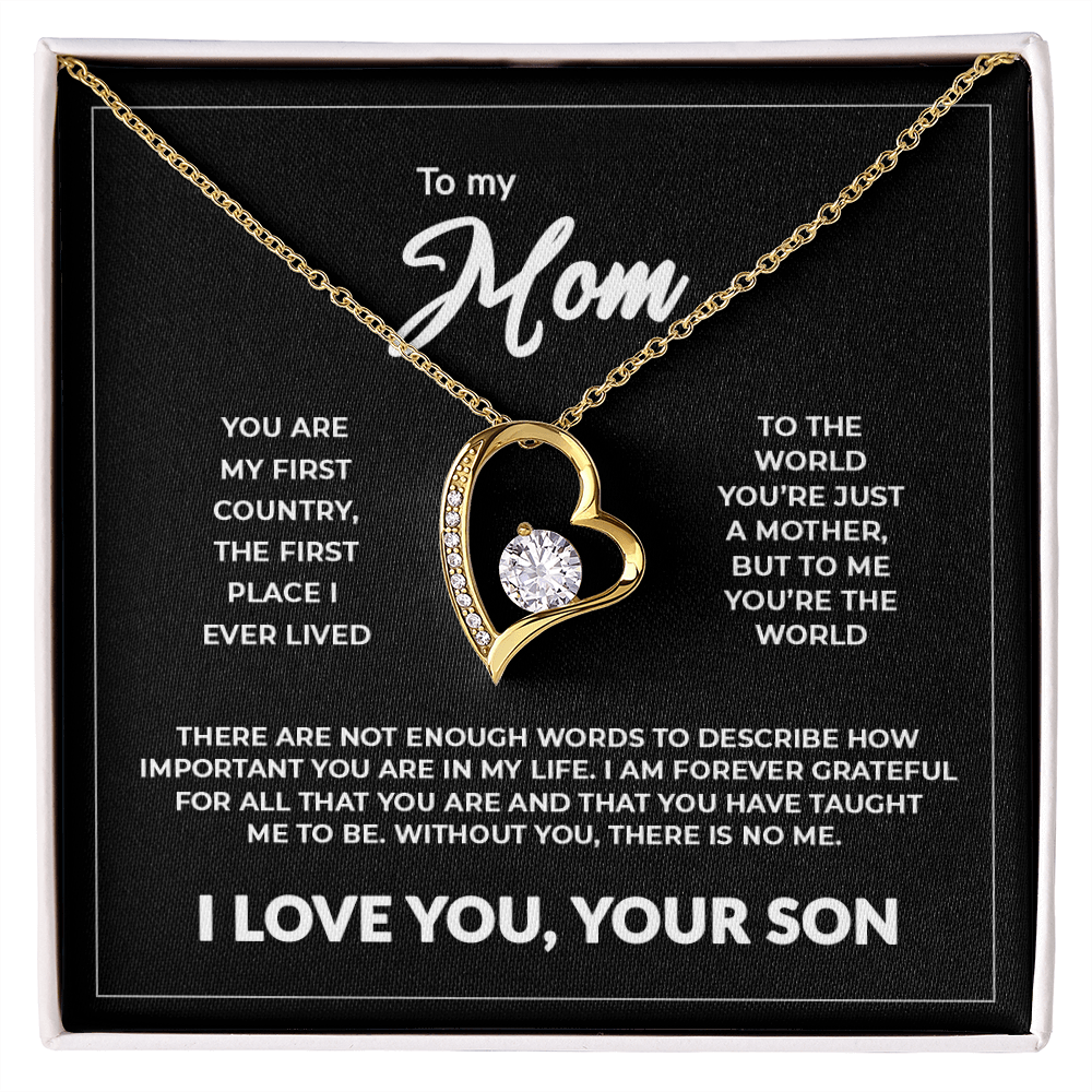 To My Mom -"Without You There Is No Me"14K Forever Necklace