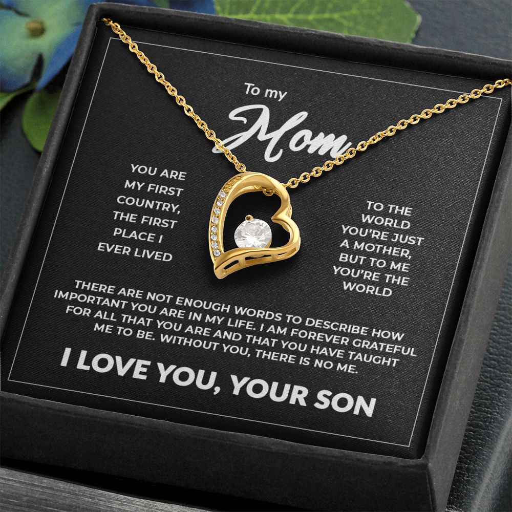 To My Mom -"Without You There Is No Me"14K Forever Necklace