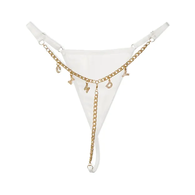 Personalized Zirconia Letter Charm T-Back Chain Sexy Body Jewelry Valentine's Day Anniversary Birthday Gift