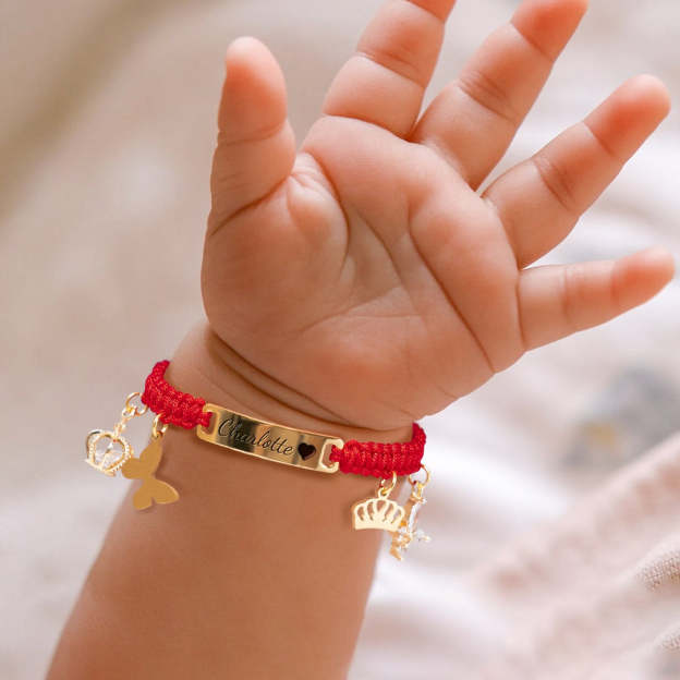 Personalized Hand-Woven Cord Children's Identity Bracelet