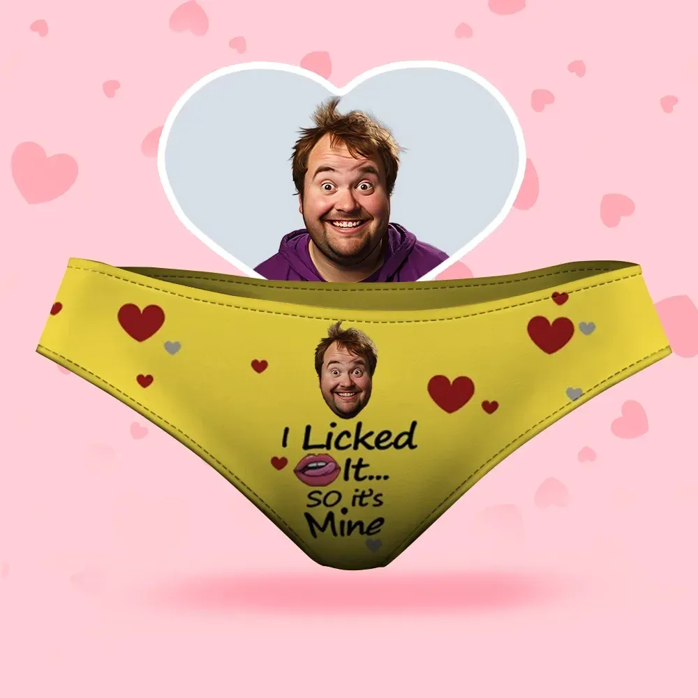 Custom Face Women's Panties I Licked It Style Underwear, Birthday Gifts for Wife and Girlfriend