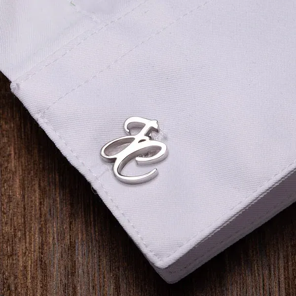 Personalized Monogram Initial Letter Name Cufflinks Set of 2 Birthday Father's Day Christmas Gift for Men