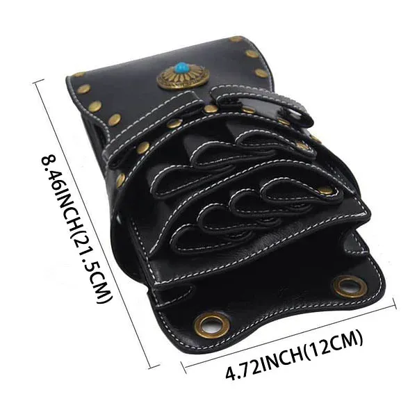 Personalized Multi-Compartment Leather Hairdressing Scissors Waist Bag with Name and Belt Gift for Hairstylist Barber