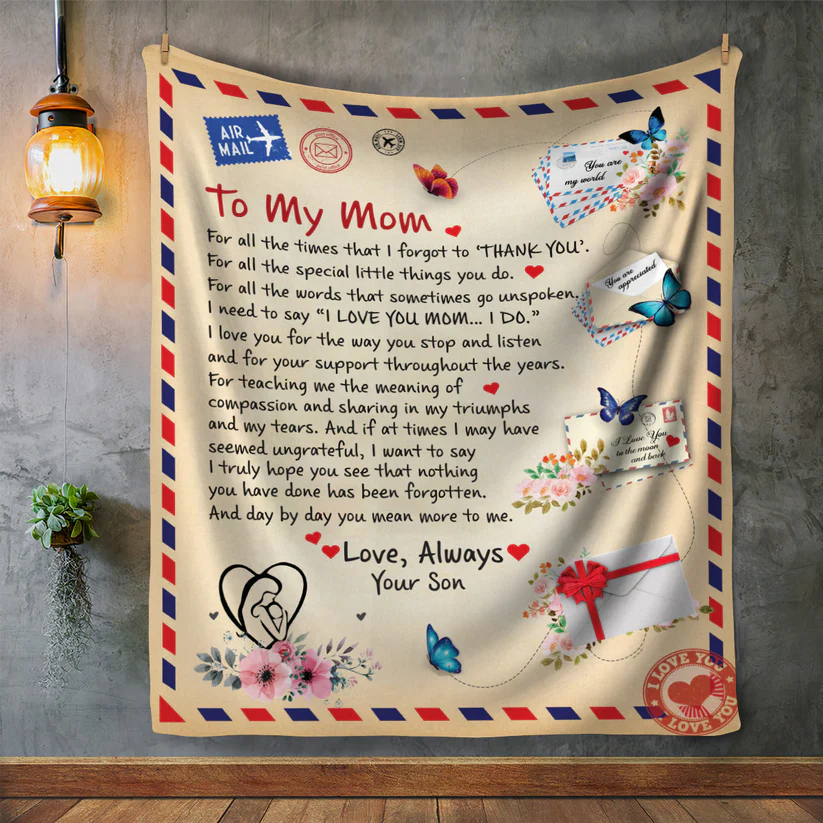 Mom - Personalized Giant Post Card Blanket