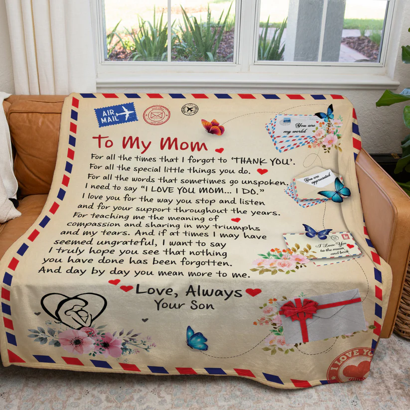 Mom - Personalized Giant Post Card Blanket