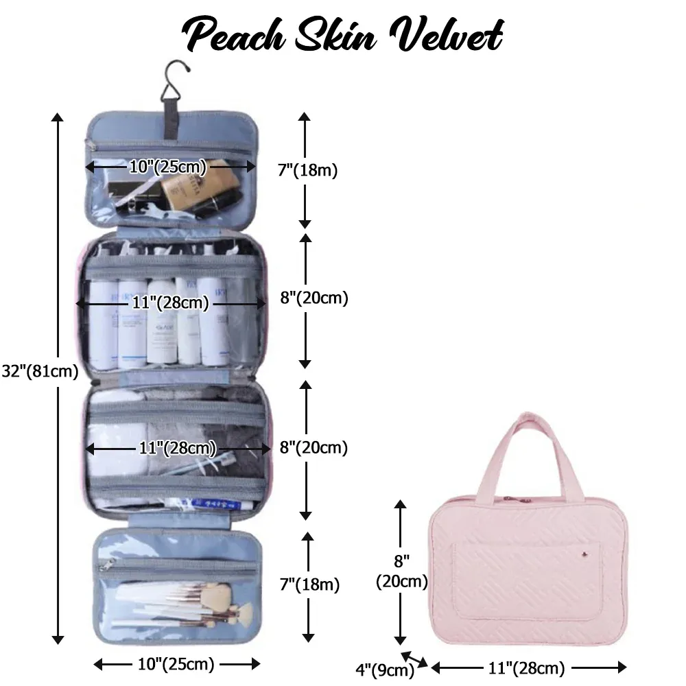 Personalized birth flower foldable hanging cosmetics storage