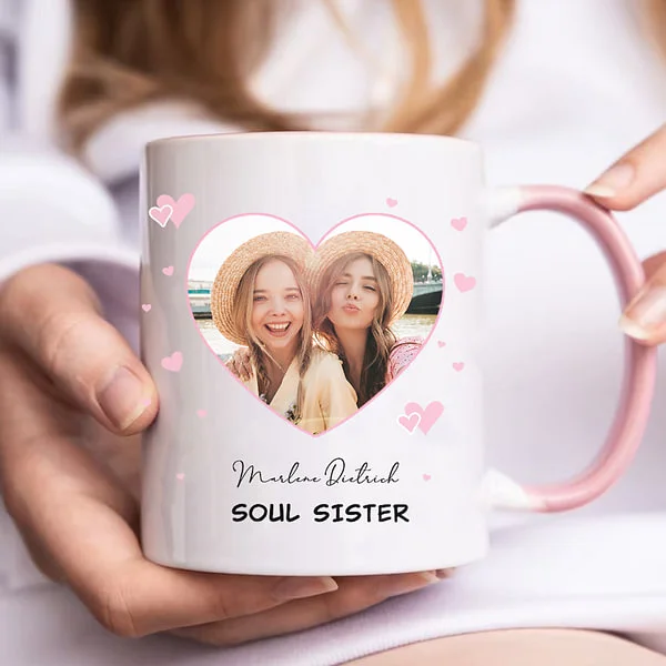 Personalized Heart Shaped Picture 11 Ounce Ceramic Coffee Mug for Friends and Family