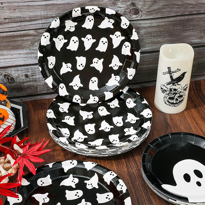 Disposable Ghost-Themed Tableware