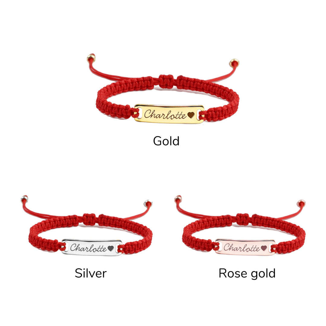Personalized Hand-Woven Cord Children's Identity Bracelet