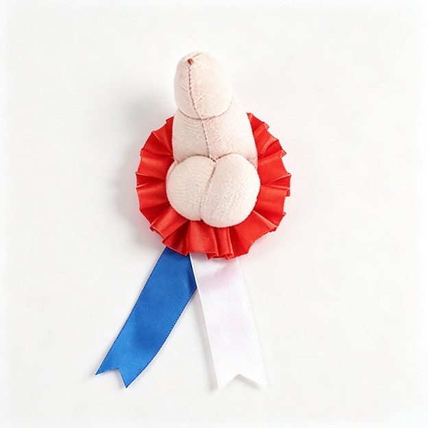 Fun novelty ribbon badge