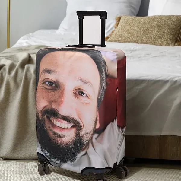 Personalized funny face photo custom luggage case