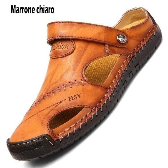 💥Large Size Soft Leather Men's Breathable Outdoor Sandals