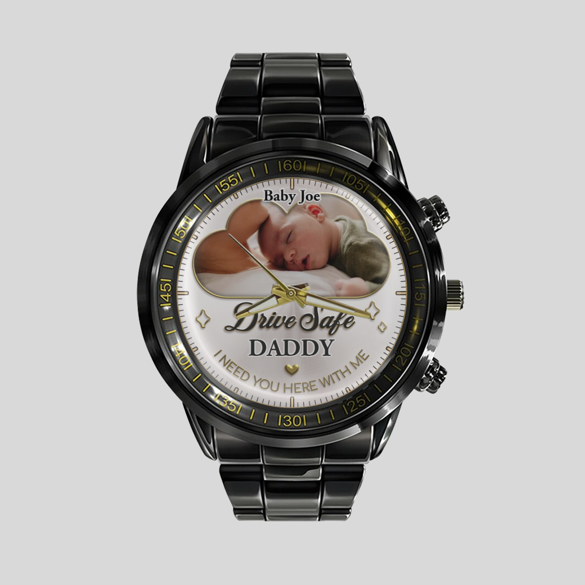 Drive Safe Daddy - Custom Printed Metal Watch - Gift for Him, New Dads