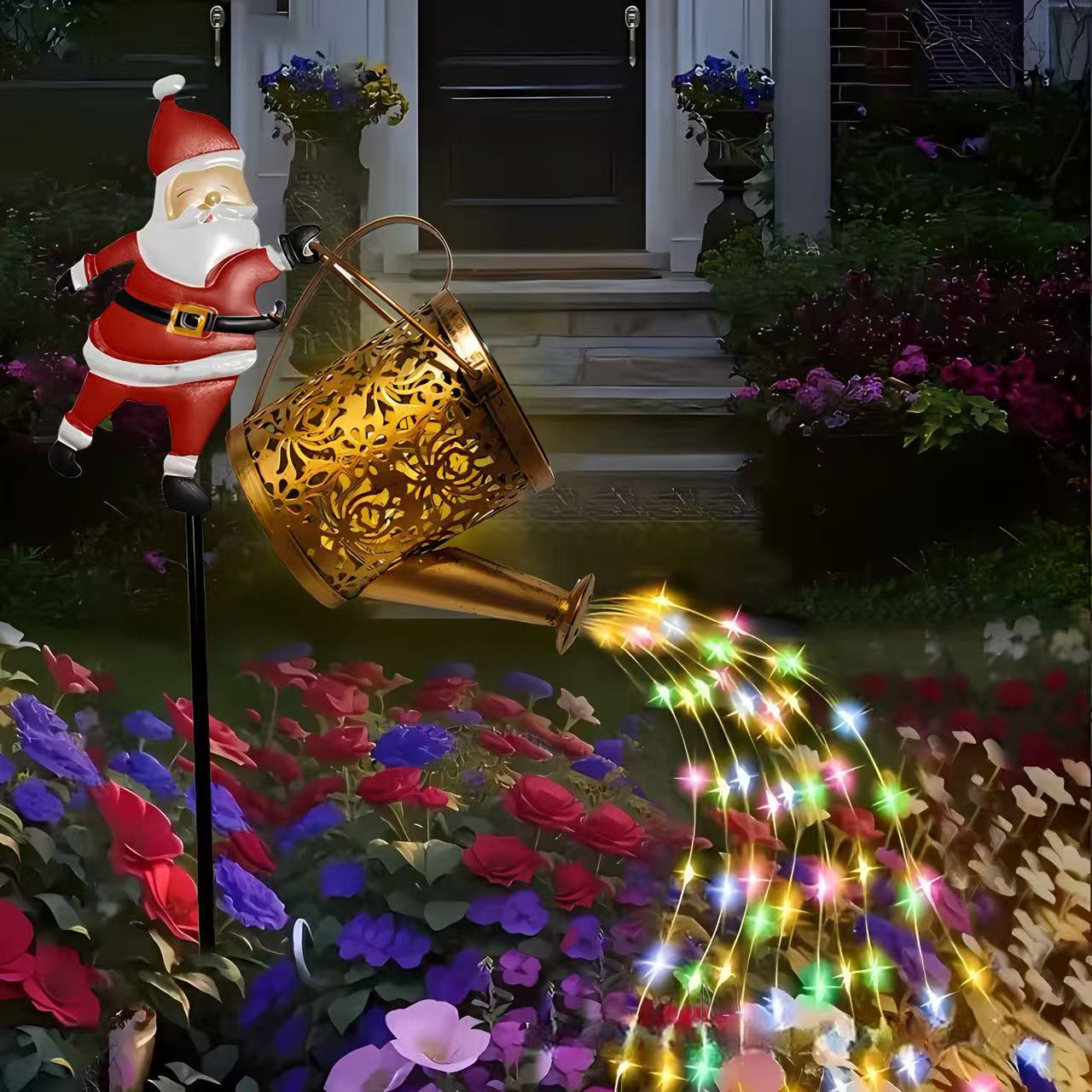 New Santa Claus Watering Can Lamp Ornament