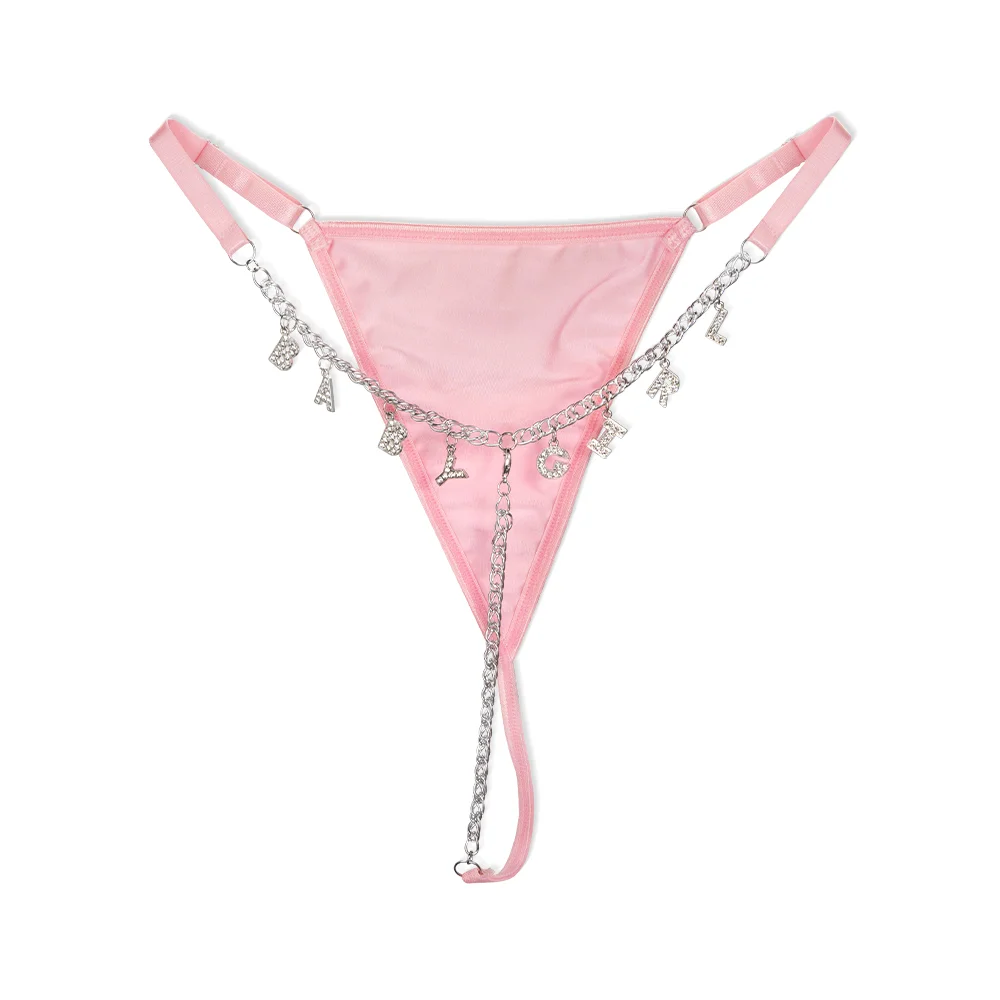 Personalized Zirconia Letter Charm T-Back Chain Sexy Body Jewelry Valentine's Day Anniversary Birthday Gift