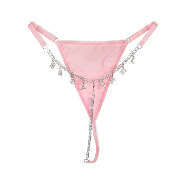 Personalized Zirconia Letter Charm T-Back Chain Sexy Body Jewelry Valentine's Day Anniversary Birthday Gift