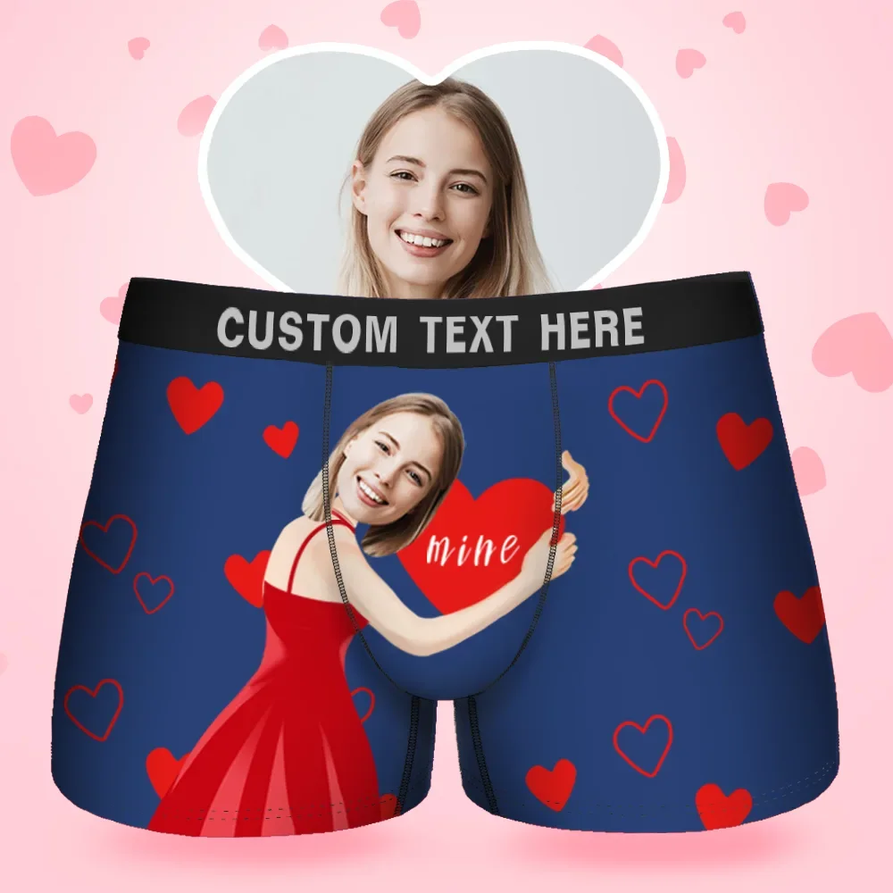 Custom Face Men's Boxer It'S Mine Style Underwear, Birthday Gifts for 